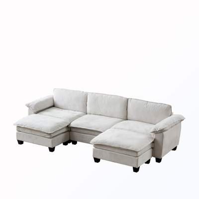 U-Shaped Sectional Sofa With 2 Ottoman
