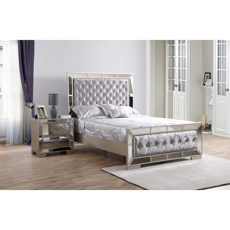 Bed Frame(Only Bed), Champagne, King