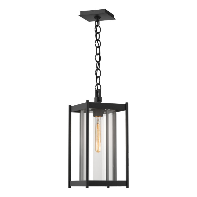 Cela Outdoor Pendant, Clear, Coastal Black, 17.4" H x 8" W x 8" D