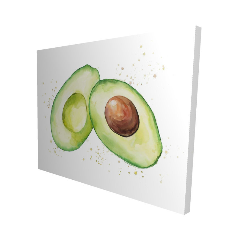 Aquarelle ouverte avocat - toile de cuisine illustrative