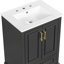 Meuble-lavabo moderne de 24 po avec lavabo en céramique facile à entretenir, conception à porte à fermeture en douceur, double tablettes sur la porte, tiroir divisé et fabrication en bois massif pour une décoration fonctionnelle, une cloison de tiroir, deux