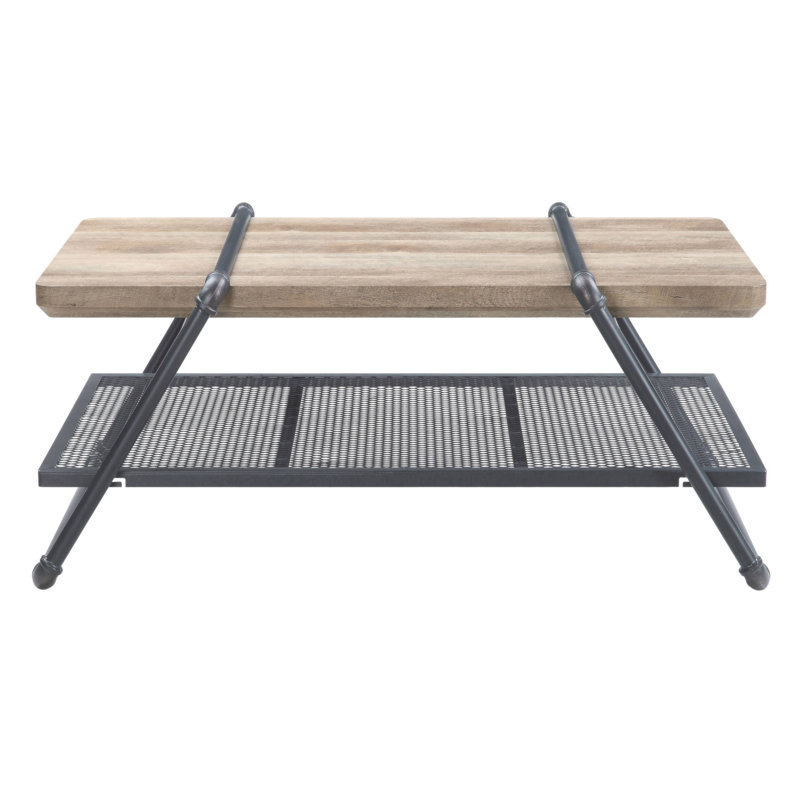 Table basse en chêne et gris sable à 1 tablette