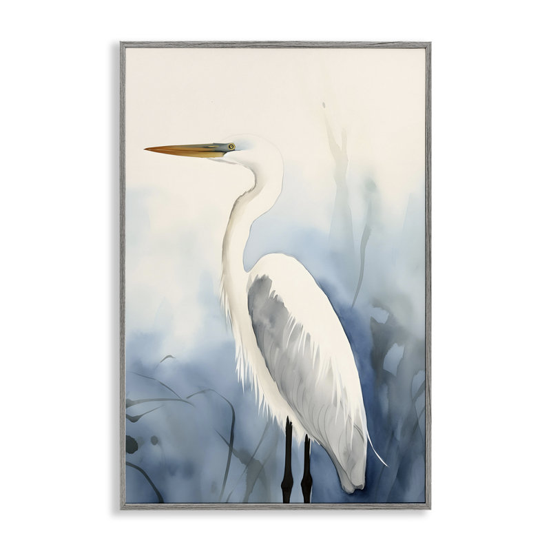 «Egret Beach Bird», estampe numérique par Petal Prints Design, H 30 po x l 20 po, Estampe numérique Farmhouse