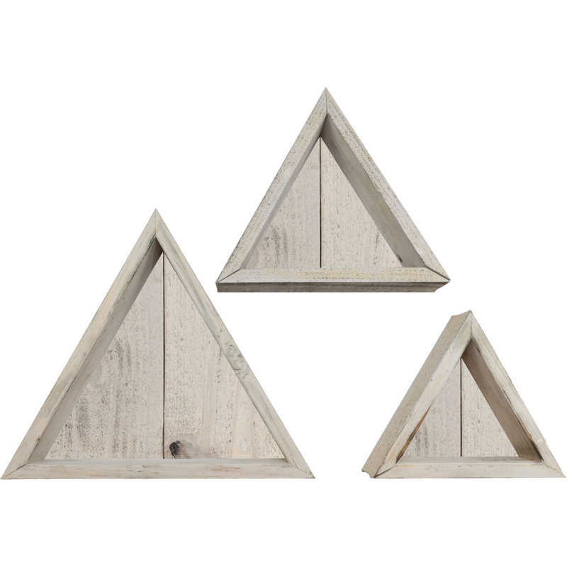 Triangle Accent Shelf with Adjustable Shelves, Chalk Dust White