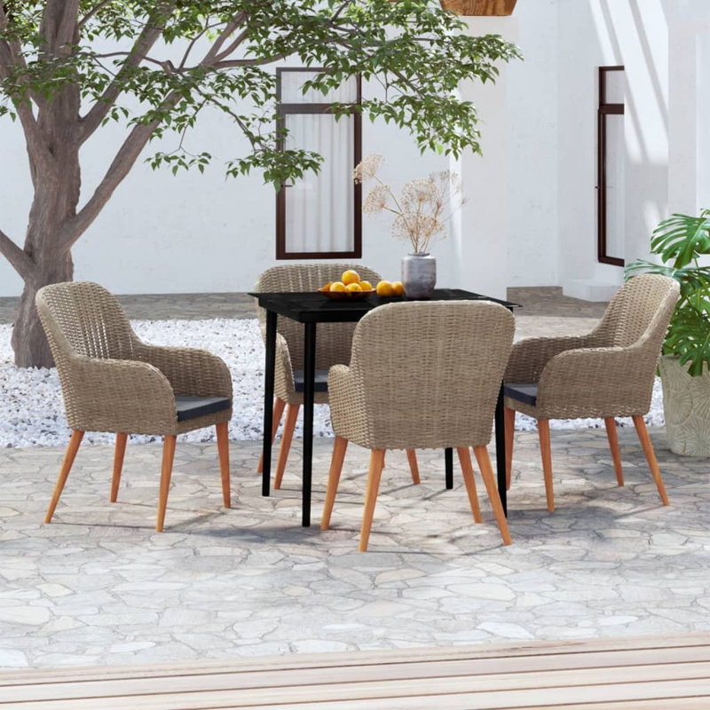 Janill Square 2 - Person Bistro Set, Brown, 4, 29.1" H x 63" W x 31.5" D