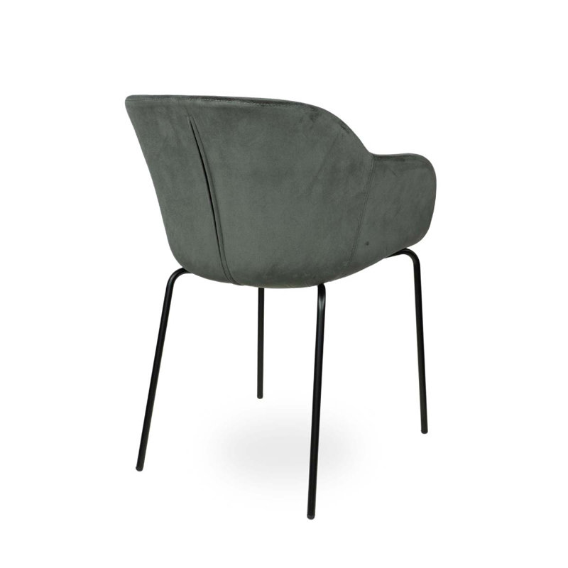 Orason 43cm H Velvet Upholstered Armchair, Grey, Black