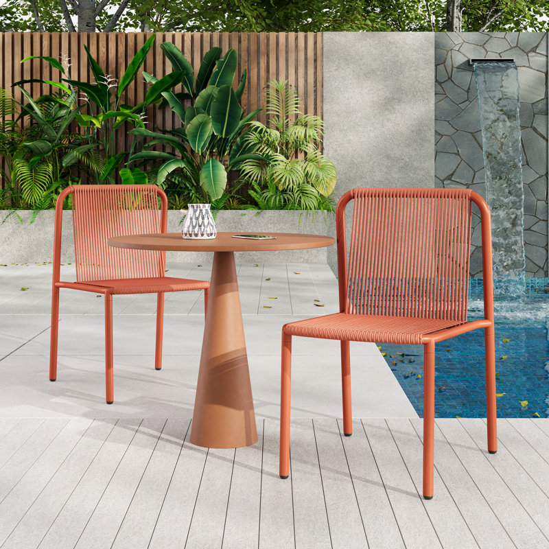 Chaises de salle à manger Zechariah, Orange