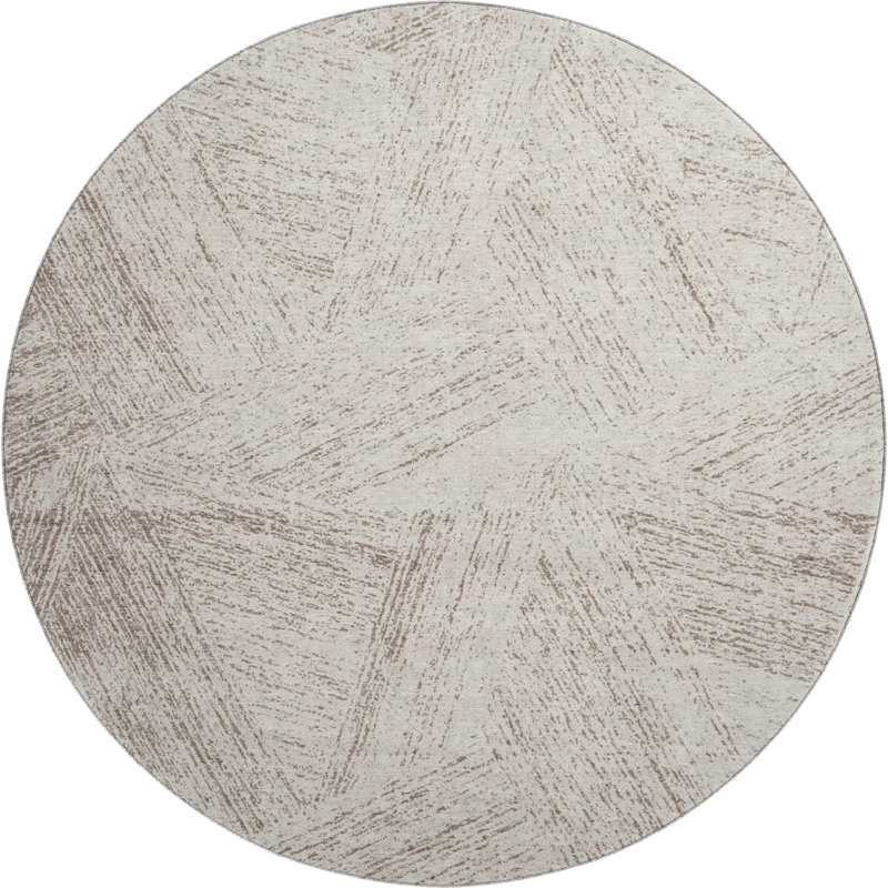 Premium Machine Washable Natoma AMF991 Lines Rug, Round 8'