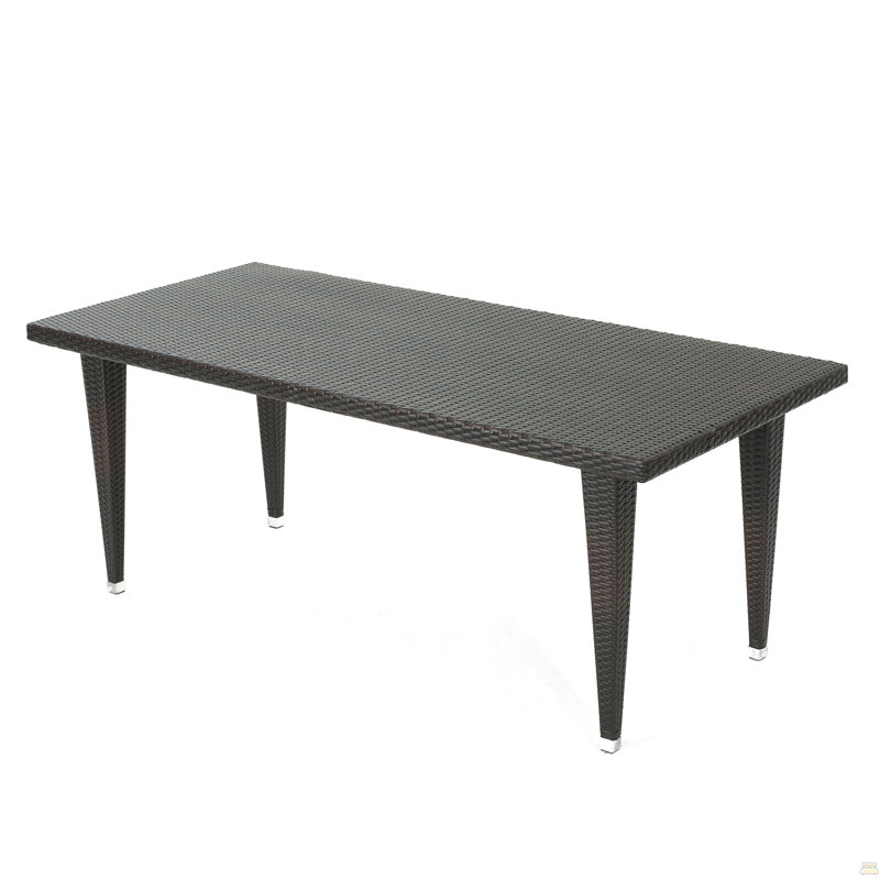 Ensemble de salle à manger 9 pièces en osier pour l'extérieur, grande table en rotin de 73,50 po et chaises pour 8 pour patio