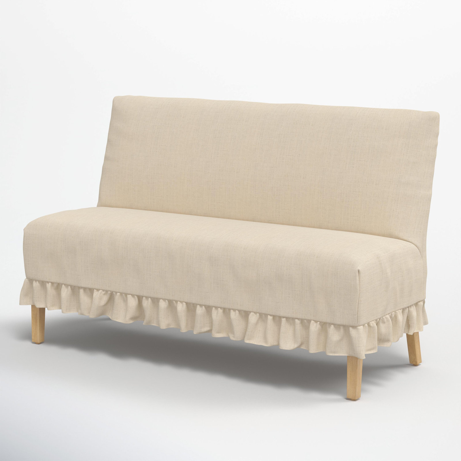 Maggie Slipcover Dining Banquette, Classic Linen Linen