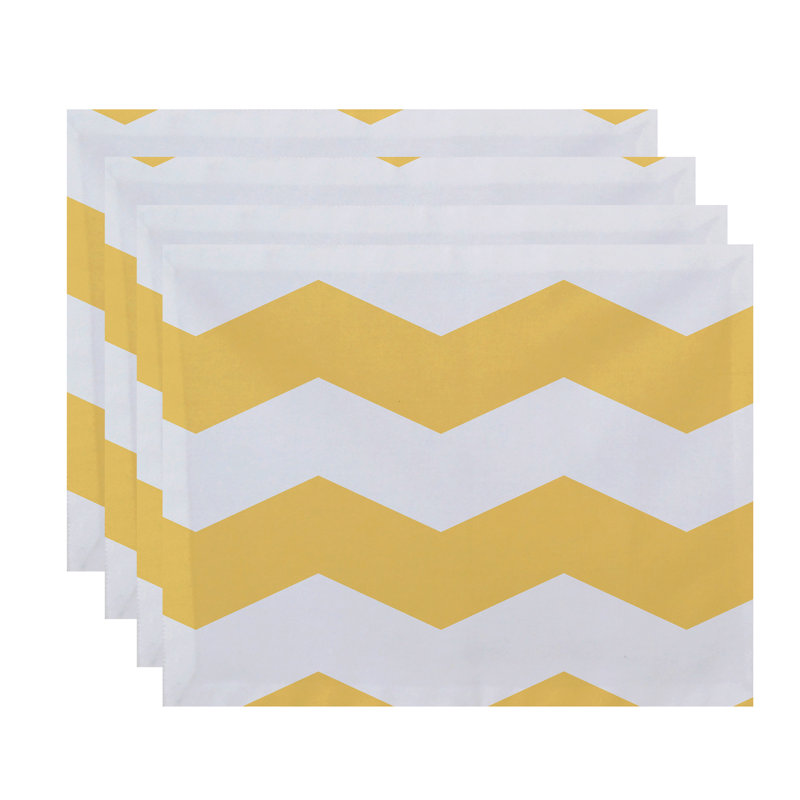 Daloni Polyester Geometric Rectangle Placemat, Lemon