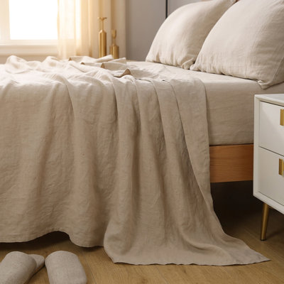 Ensemble de draps en lin kaki