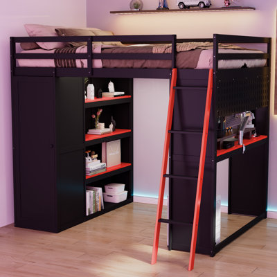 Multifunctional Full Wood Mdf Beds, Modern Loft Storage For Home
