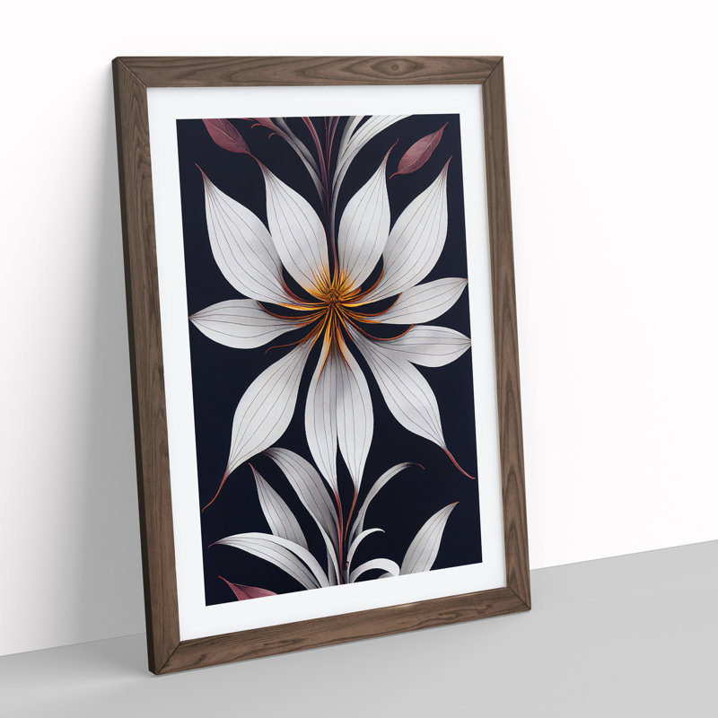 Flower From Within - Wall Art, 64cm H x 46cm W x 2cm D, Walnut Framed