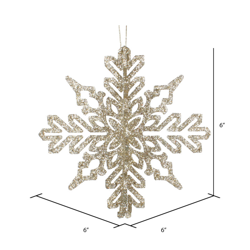 Ornement flocon de neige 3D, Champagne