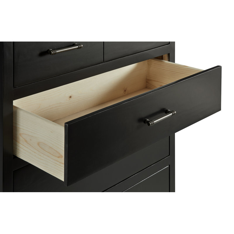 Transitional Black 5-Drawer Chest