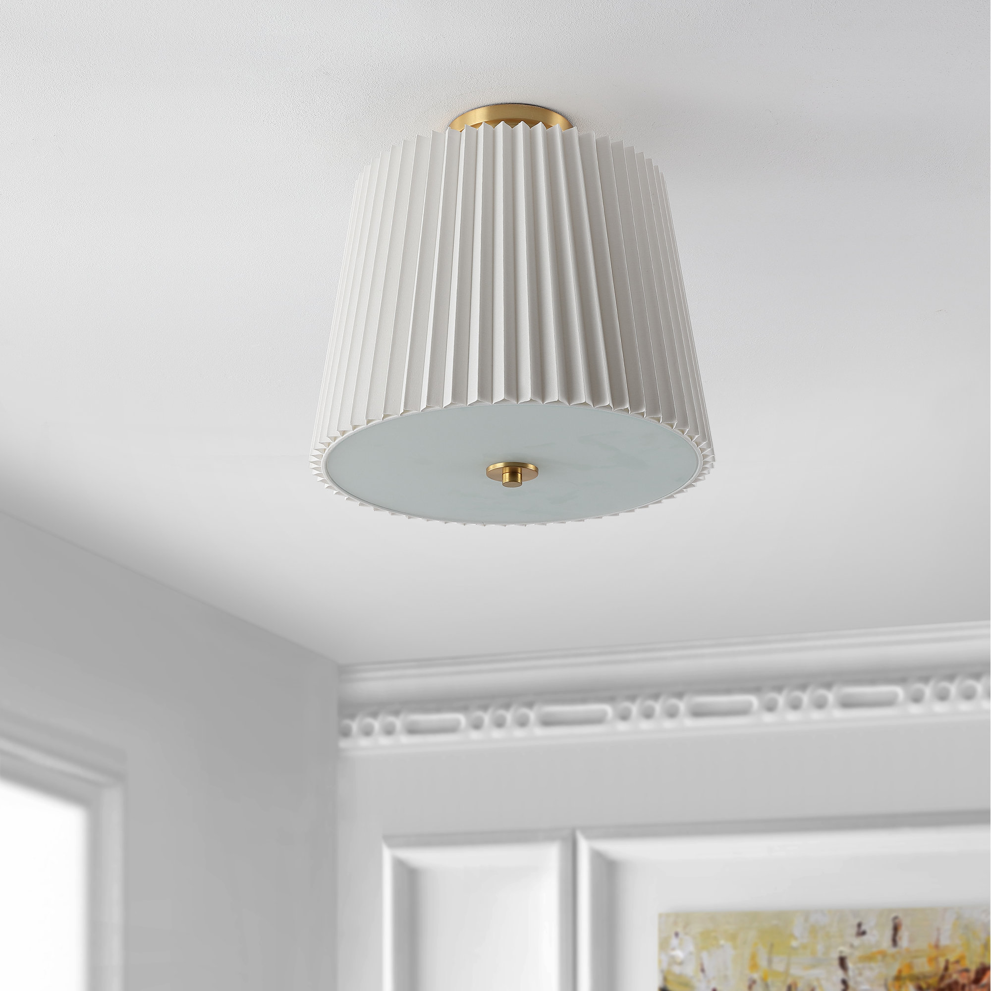 Anish 3 Light Cotton Semi Flush Mount