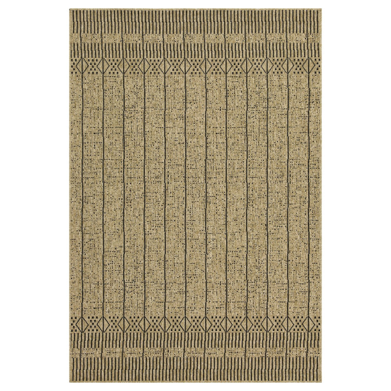 Earth Collection Rug - 7 Ft. 10 In. X 3 Jute/black, Indoor Outdoor, Stain , Area Jute/black For Indoor/outdoor,