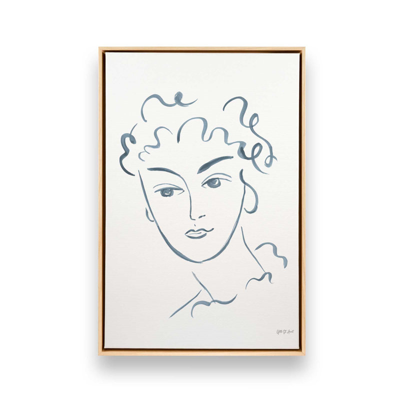 «Whimsy Portrait II» par Yvette St. Amant, reproduction d'art, H 48 po x l 36 po, Cadre flottant, Tanné
