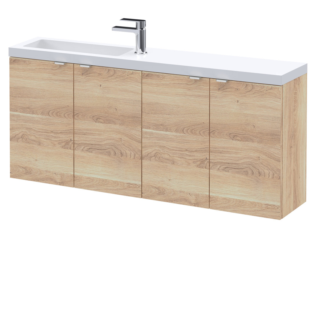 120.5mm Single Bathroom Vanity with Drop In Poly Marble Basin