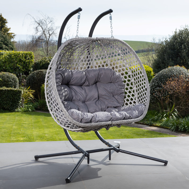 Beauchamp Swinging Double Garden Seat, Dark Grey