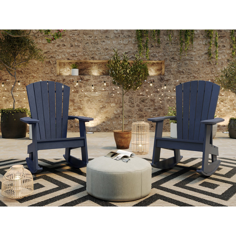 Ensemble 2 pièces de chaises berçantes Adirondacks en plastique recyclé