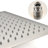 Bathroom Stainless Steel Rain Shower Head - 12x12 In High Water Saving With Self-cleaning Feature Plaque Rainfall Cleanable Nozzle-115814176