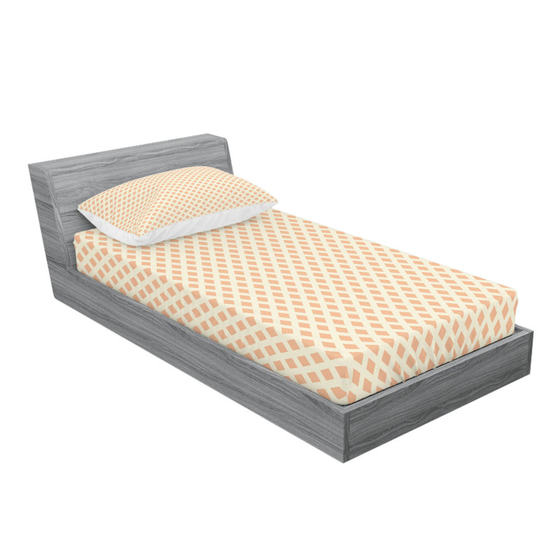 Microfiber Geometric Sheet Set, Twin Sheet Set with Fitted Sheet
