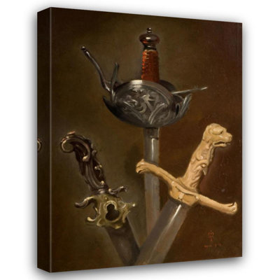 "Three Swordhilts" by  Sir John Everett Millais - Gallery Wrap Canvas Wall Art