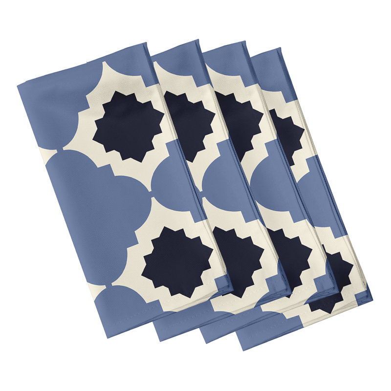 Ensemble de serviettes 4 pièces Nikhil, L 18 po x L 18 po, Bleu
