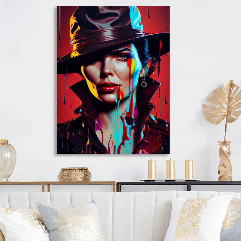 Décoration murale féminine glamour en chef féminin V - Contemporary Glam, H 20 po x l 12 po x P 1 po
