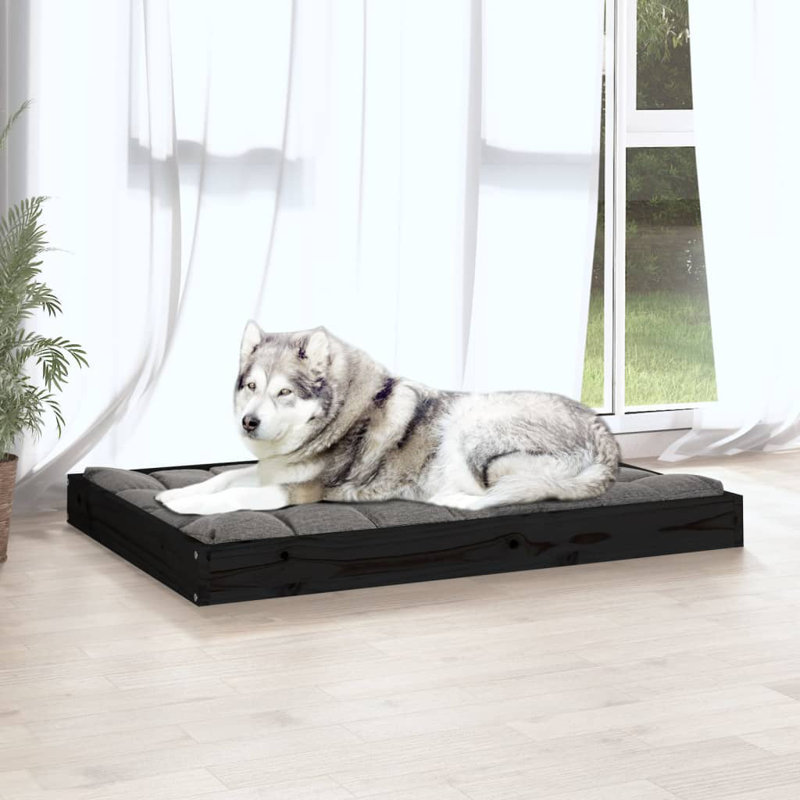 Lit pour chien Tucker Murphy Pet ™ 28,1 po x 21,3 po x 3,5 po en bois de pin massif, Noir