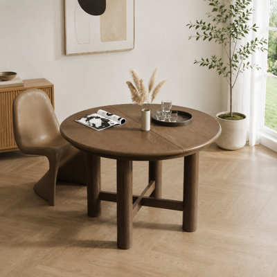 Table de salle à manger ovale extensible en bois, de 119 cm à 160 cm avec rallonge amovible de 40 cm, pieds en bois massif, pour 4 à 6 personnes, idéale pour la salle à manger et la cuisine (Espresso)