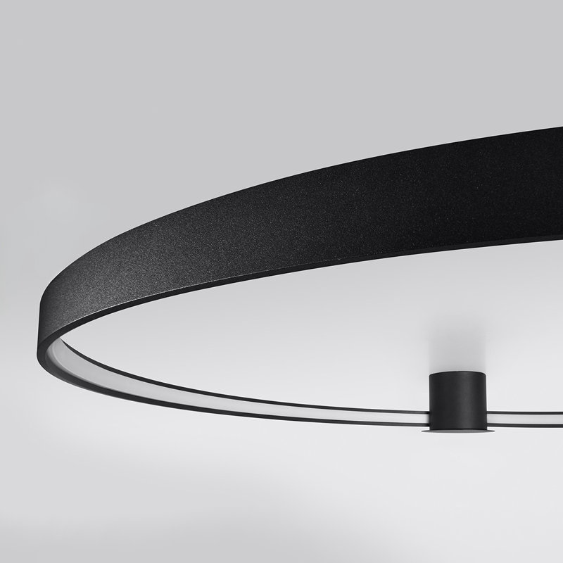 LED Semi Flush Mount, 12.5cm H x 62cm W x 55cm D, Black, 4000K