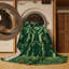 Machine Washable Art Deco Green Area Rug-972127337