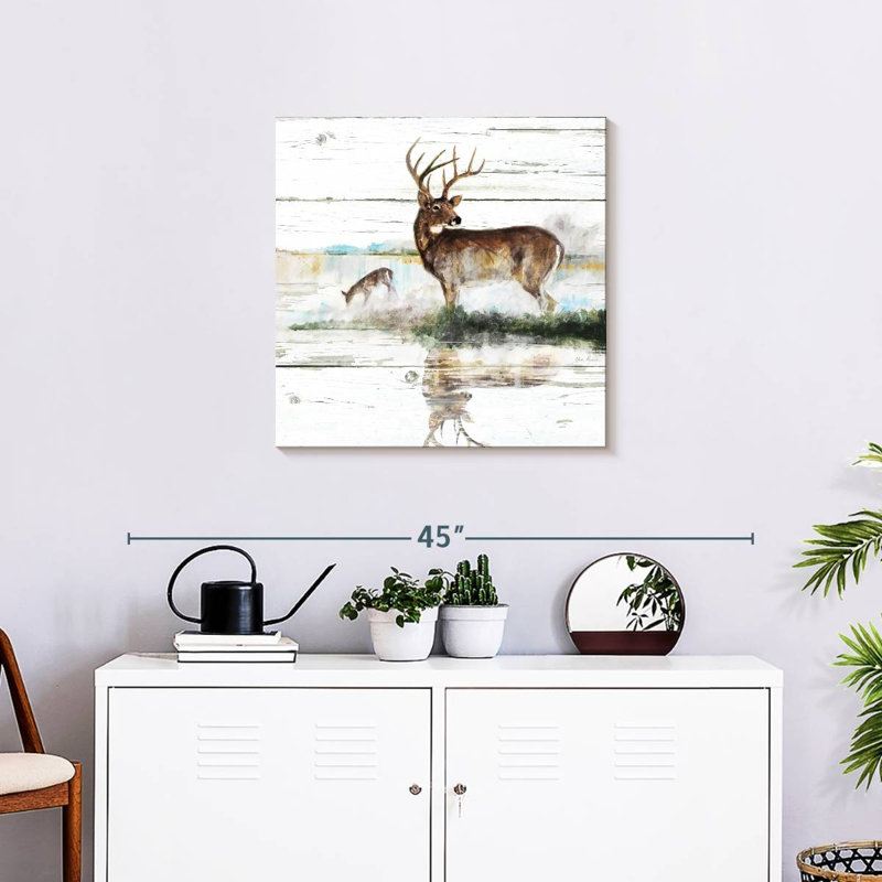 Crowle Rustic Misty Deer, 24" H x 24" W