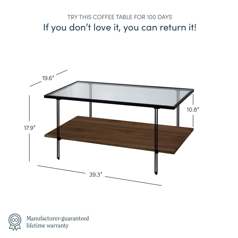 Table basse avec rangement Asher, Noir