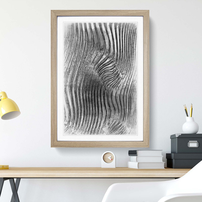 Optical Illusion in Abstract - Picture Frame Graphic Art Print, 87cm H x 62cm W x 2cm D, Oak Framed
