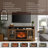 TV Media Stand with Electric Fireplace KD Inserts Heater,Reclaimed Barnwood Color-121435820