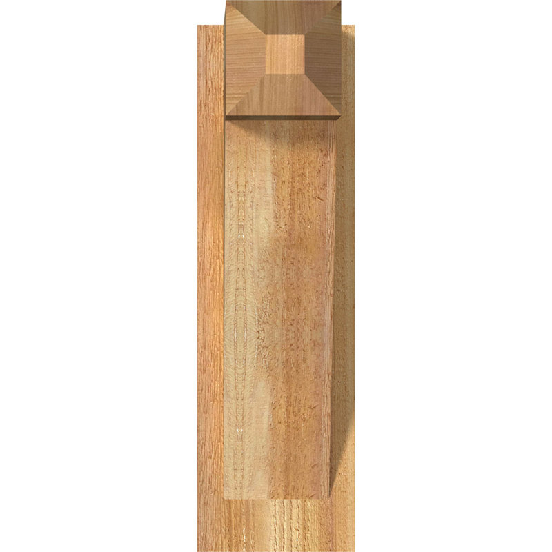 Traditional Craftsman Rustic Wood Outlooker, 6" W Western Red Cedar (Rough Sawn), 12" D x 20" H