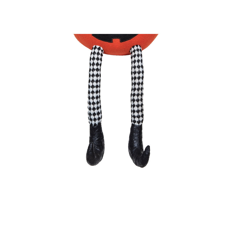 Figurine d'Halloween tête de citrouille pendante avec chapeau de sorcière