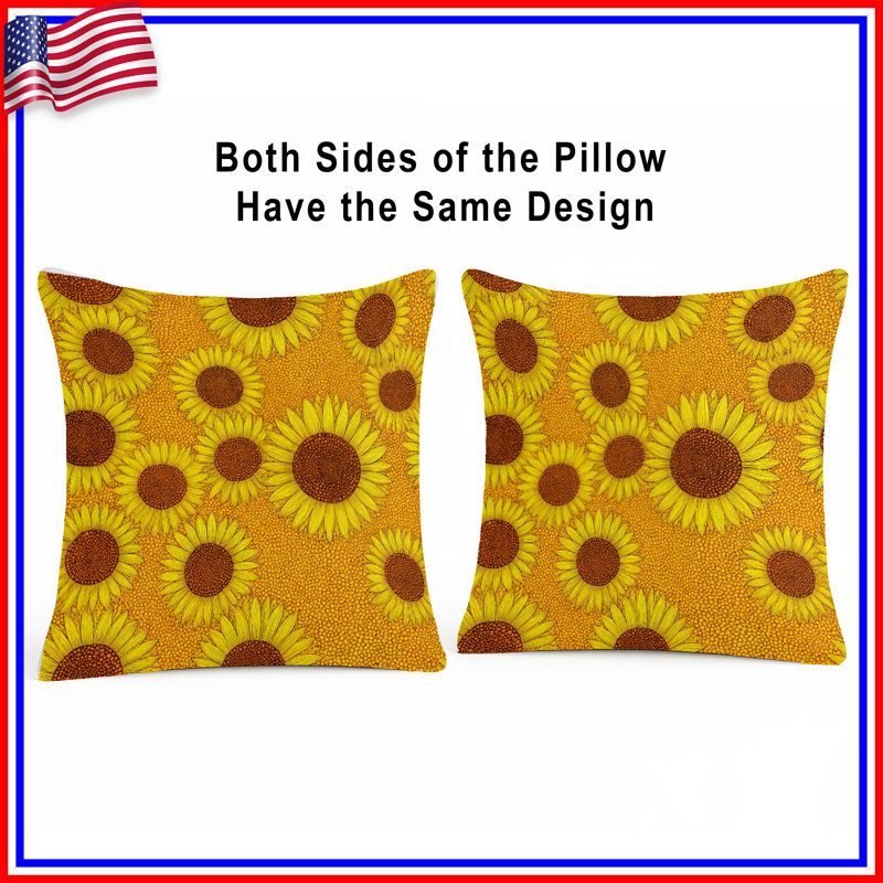 Coussin Sunflower, 14 X 14 pouces