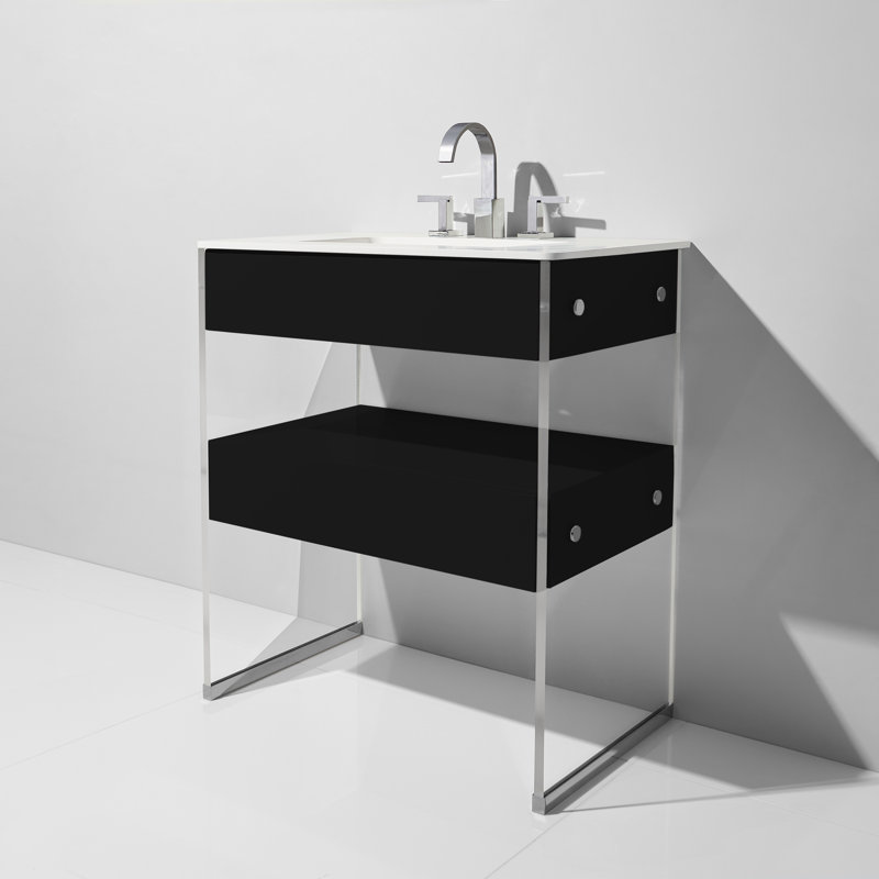 Ensemble de meuble-lavabo simple 30 po Mikiah, Noir