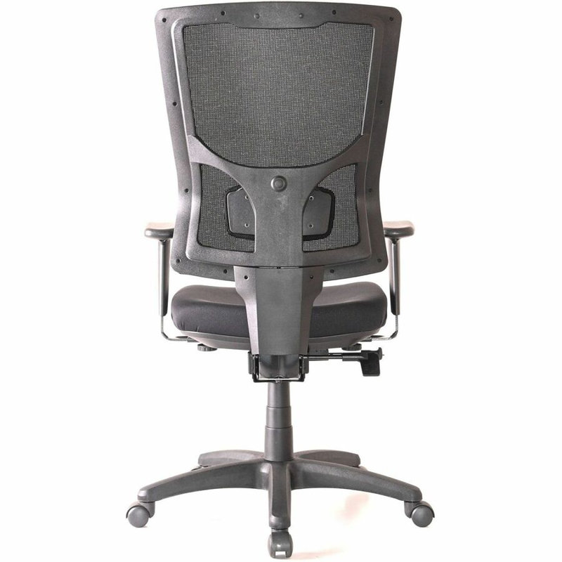 Fauteuil de bureau pivotant en maille à dossier mi-haut - Structure noire - Piètement à 5 branches - Noir et argent - 1 unité