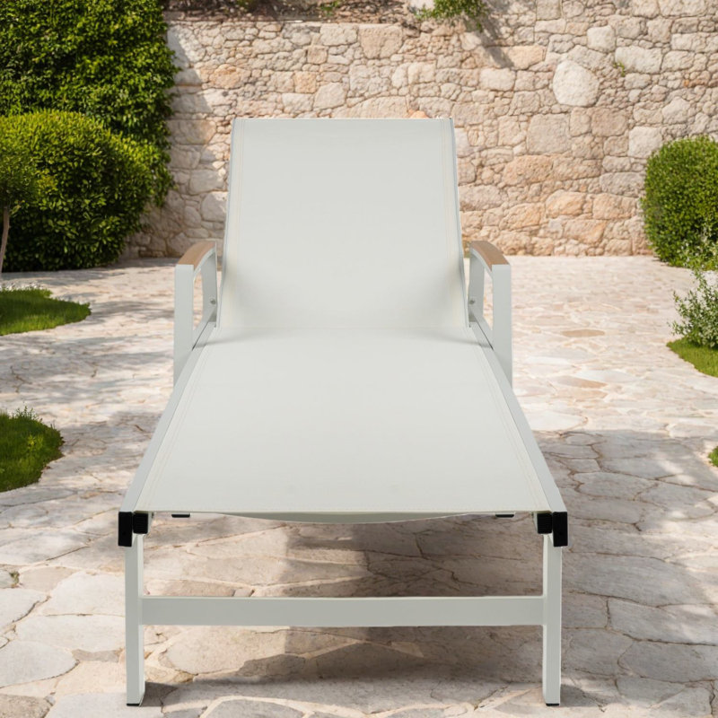 Adjustable Patio Chaise Lounges, Aluminum Modern Set For Patio Home