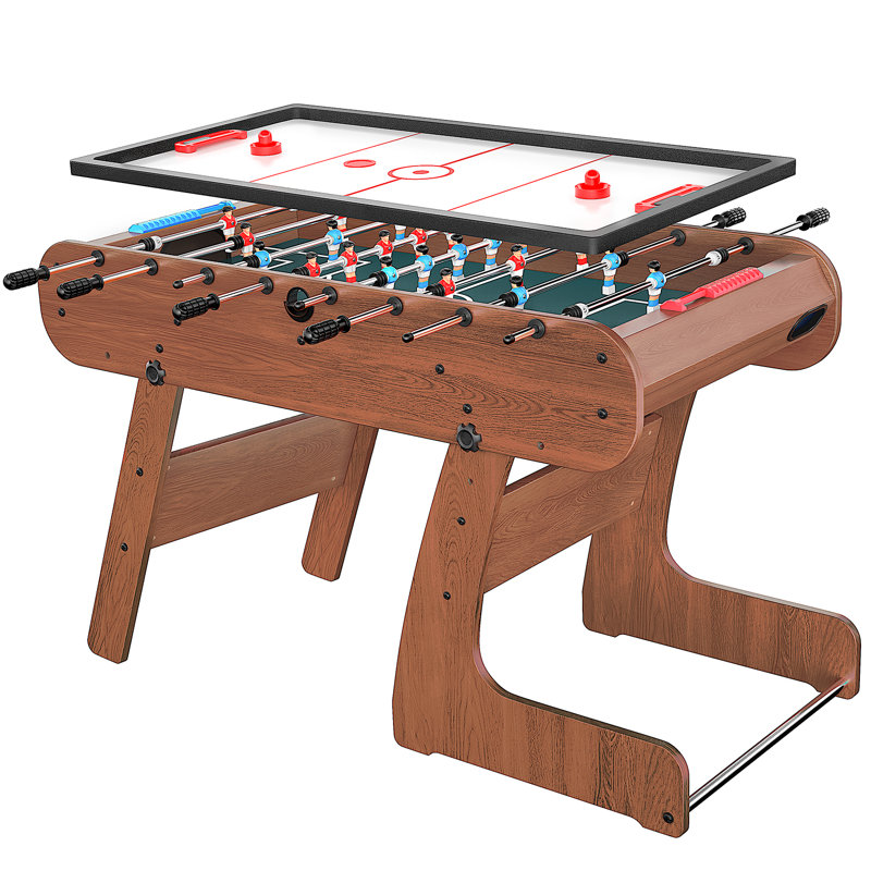 2-in-1 Multi Game Table, 53.5" Foosball Table, Air Hockey Table For Adult And Kids