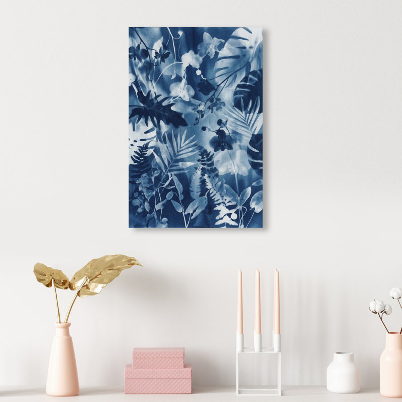Blue Foliage Print by Oliver Gal, 10"H x 15"W, Gallery Wrapped