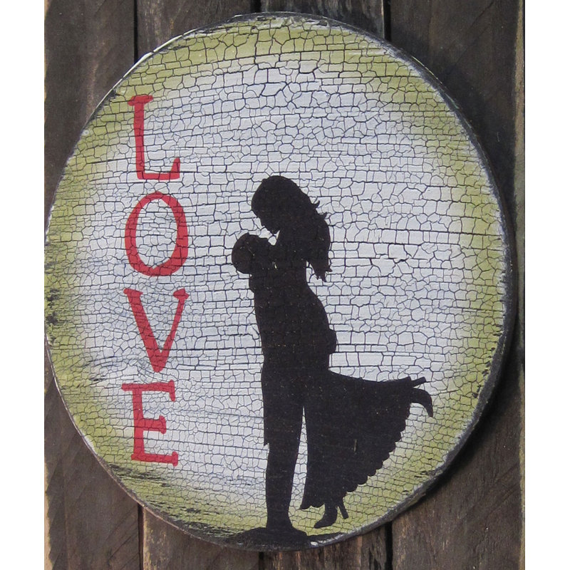 I apportera des aimants en bois rustique en forme d’love, Ornement