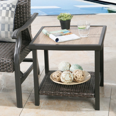  Table d'appoint de patio en osier