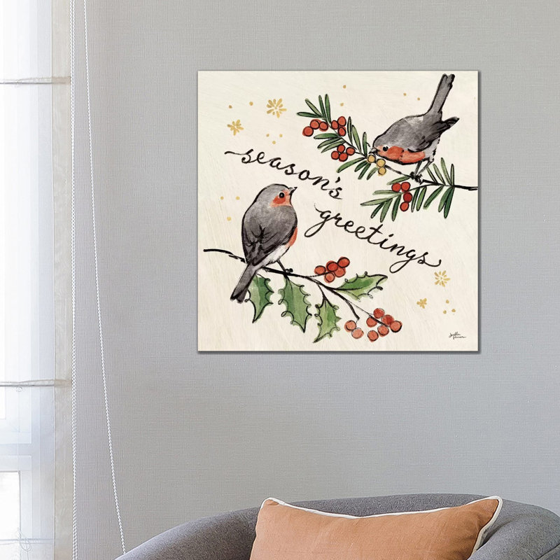 Christmas Lovebirds III by Janelle Penner - Wrapped Canvas Print, 66.04 cm H x 66.04 cm W x 1.91 cm D